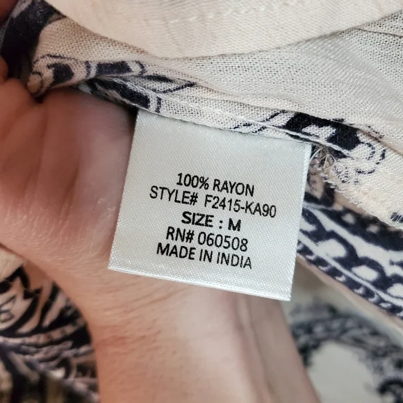 Blue Rain BoHo Paisley Print Flowy Top size medium - Picture 6 of 12